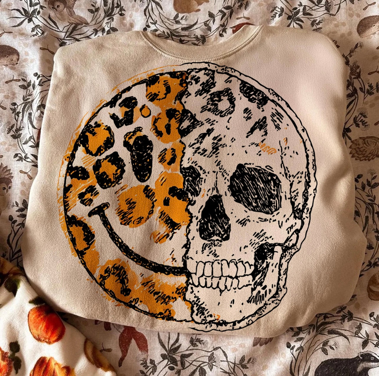 Happy leopard skull