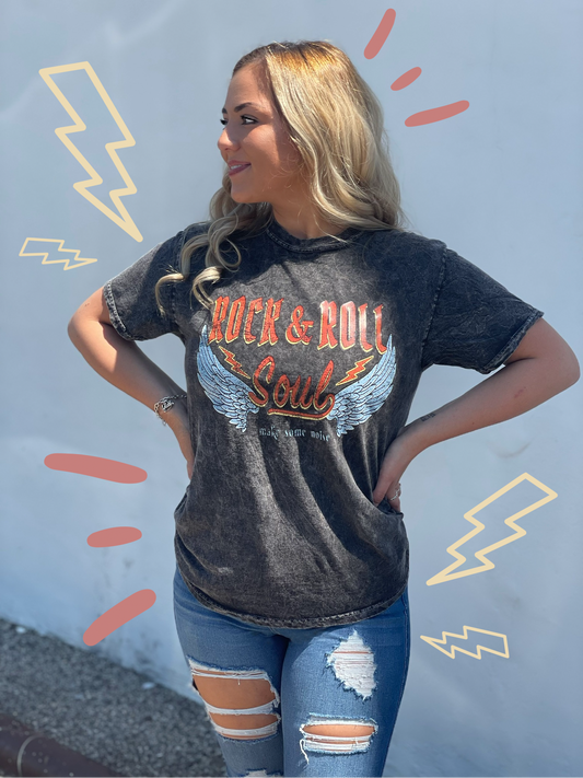 Rock n’ roll washed tee